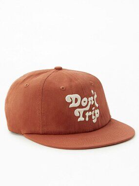 Free & Easy Don't Trip Embroidered Cap in Burnt Orange Strapback Hat Unisex OS